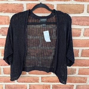 Sexy crochet open front cardigan black.  size: 18/20
